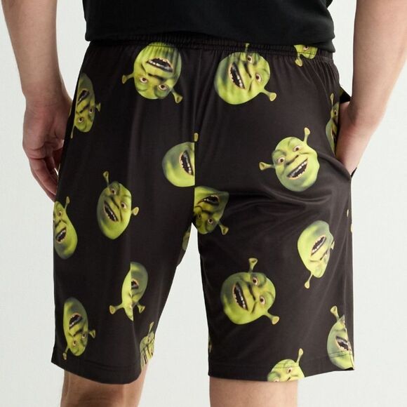 Dreamworks Shrek Allover Print Men's Pajama Shorts - Picture 3 of 3